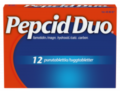 PEPCID DUO purutabletti 10/165/800 mg 12 fol