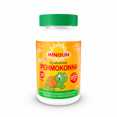 Minisun Pehmokonna 10 mikrog D-vitamiini Junior, pureskeltava pehmytpala 120 kpl