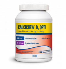 CALCICHEW D3 OPTI MANSIKKA-MELONI 500 mg/25 mikrog purutabl 100 kpl